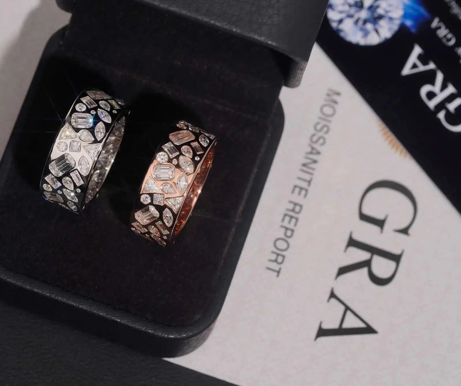 Men's Iced Out 925 Sterling Silver Moissanite Baguette Cut Hip Hop Ring
