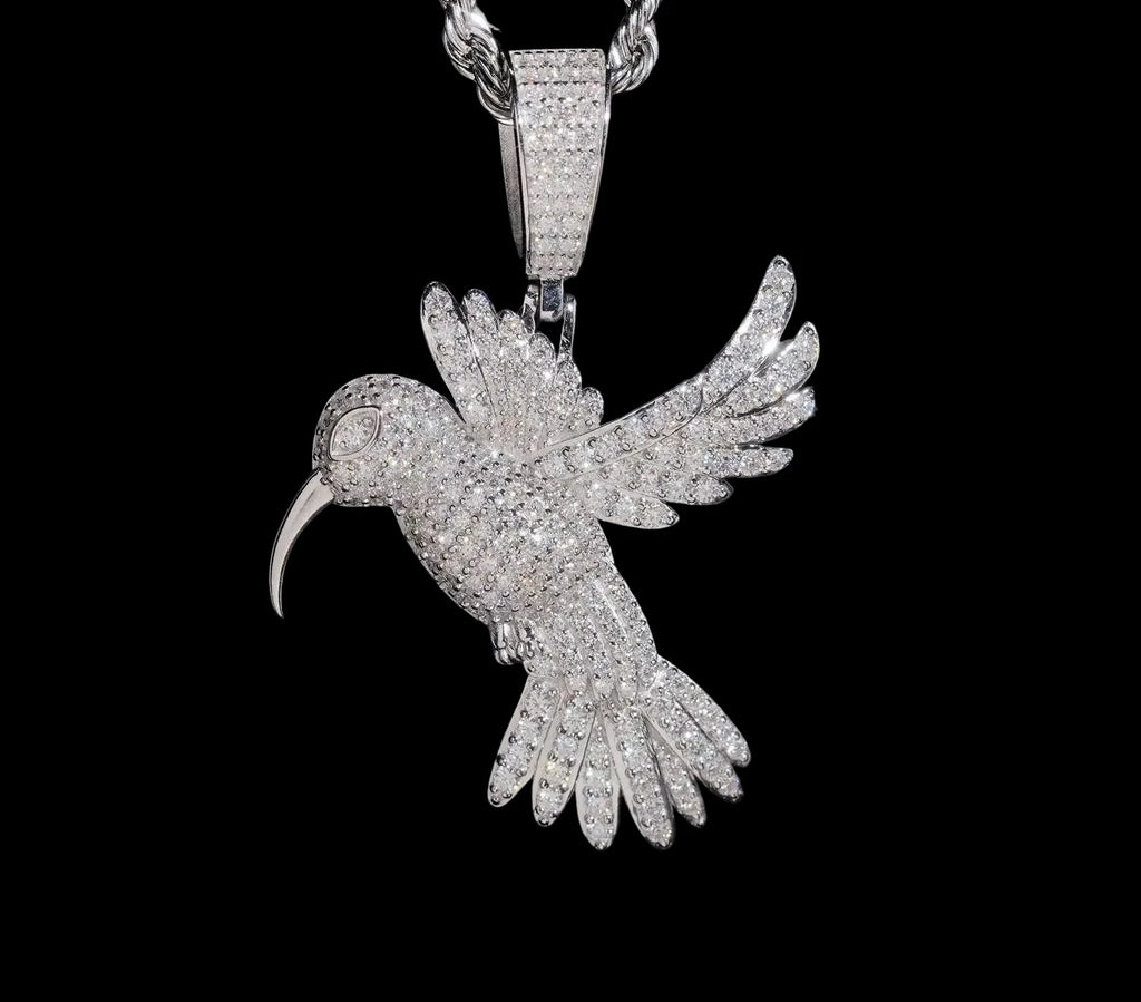 Unisex Animal Pendant 925 Sterling Silver VVS Moissanite Hip Hop Jewelry
