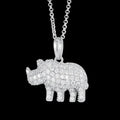 Men's 925 Sterling Silver VVS Moissanite Iced Out Rhinoceros Pendant TQP0050