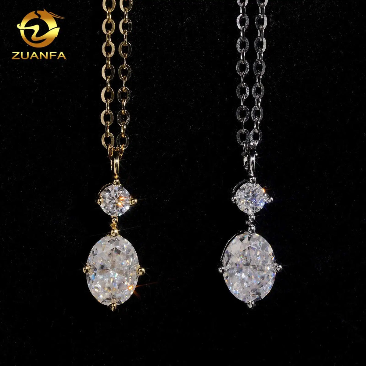 Oval Cut Moissanite Pendant Necklace 925 Sterling Silver