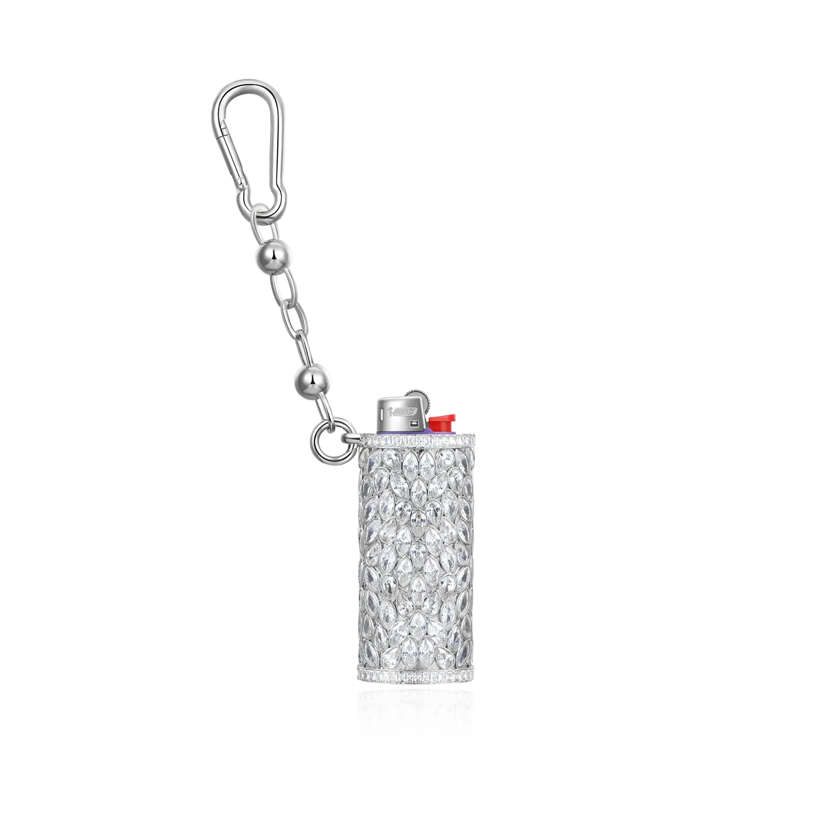 Unisex Iced Out 925 Sterling Silver Marquise Cut Moissanite Lighter Case