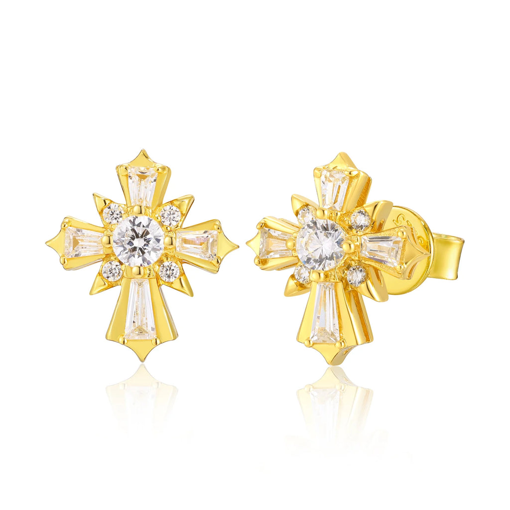 Unisex Baguette Cut VVS Moissanite Stud Earrings 925 Sterling Silver