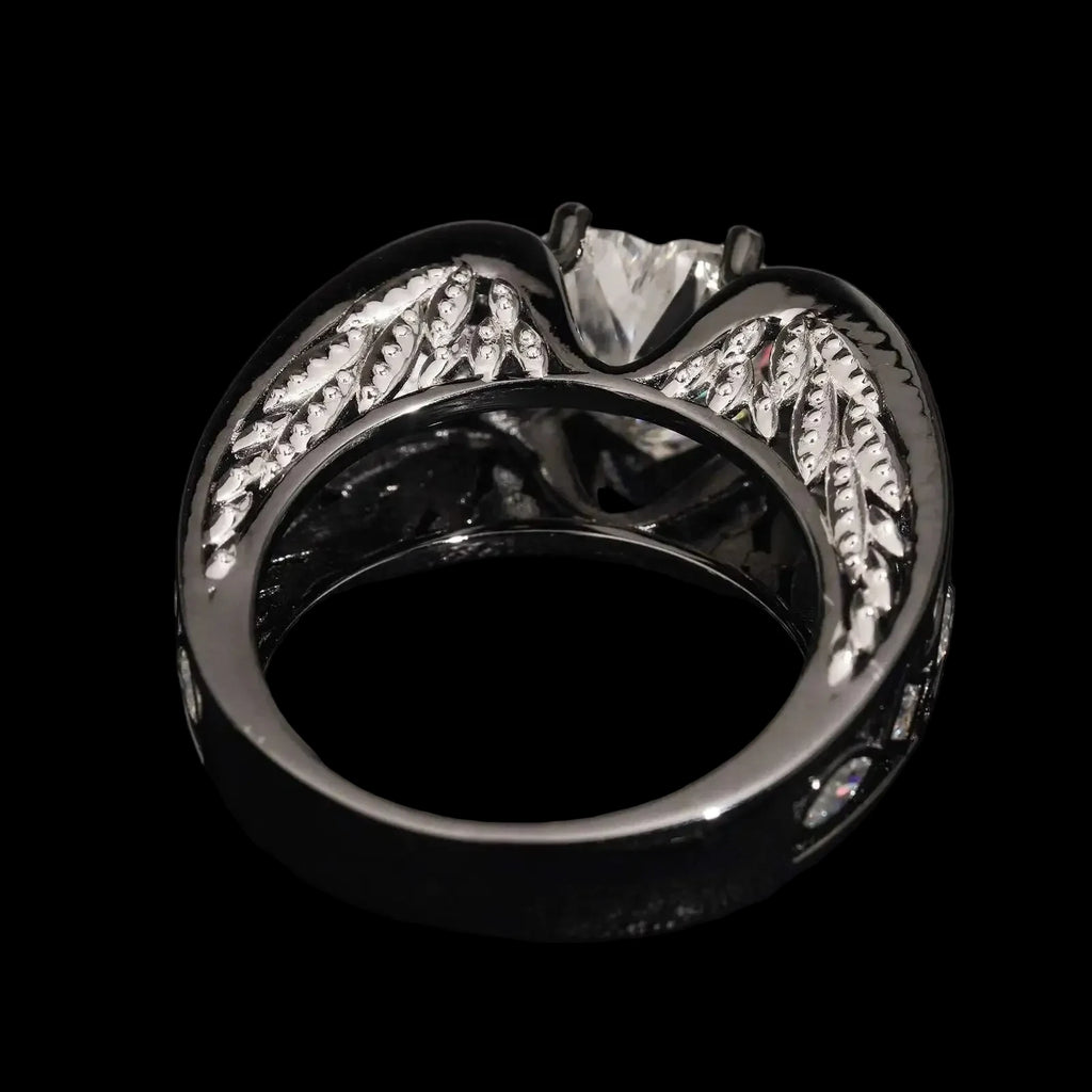 Heart Cut Moissanite Eternity Ring 925 Sterling Silver