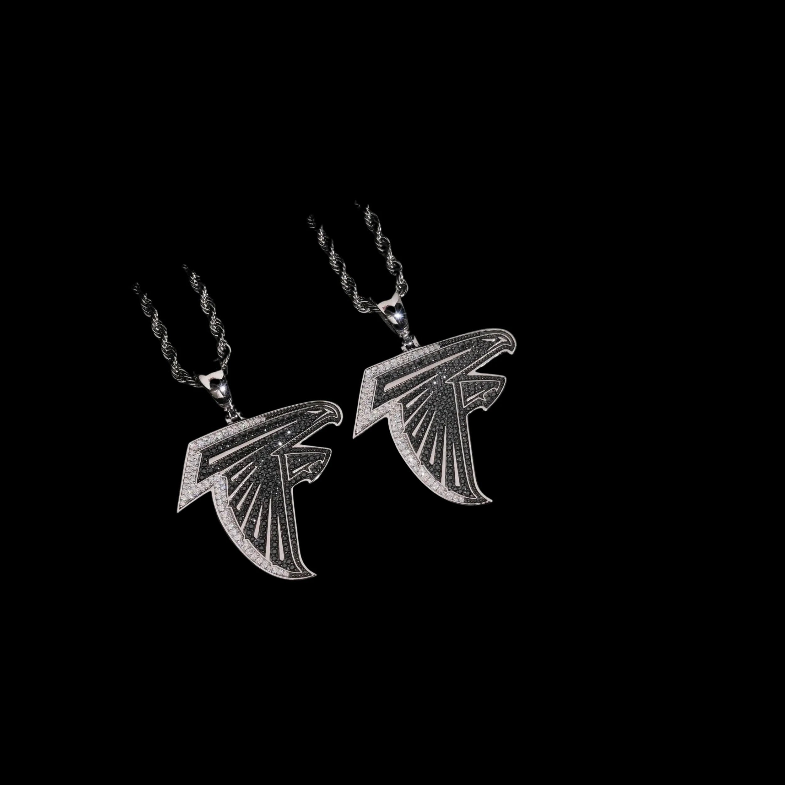 Unisex 925 Sterling Silver VVS Moissanite Eagle Iced Out Pendant