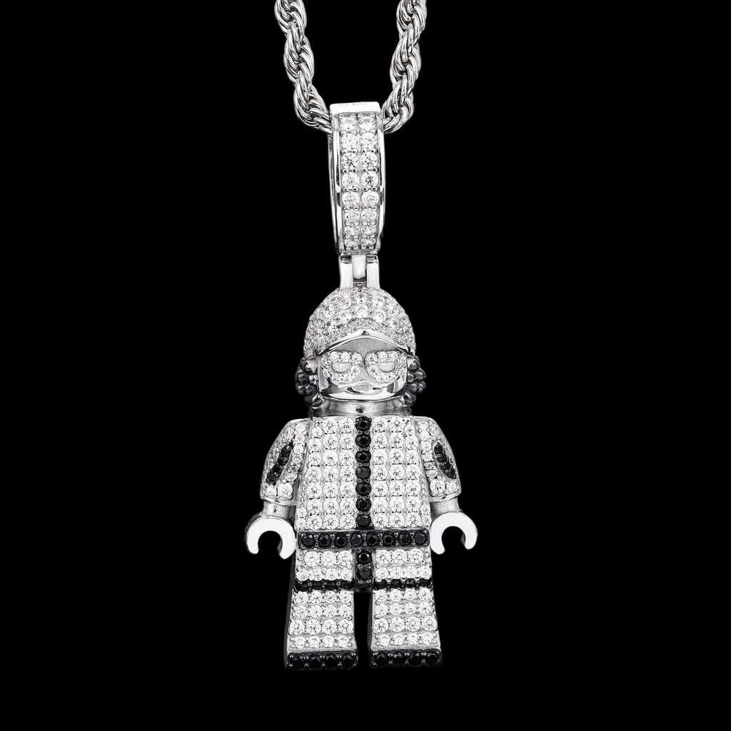 Unisex Iced Out Cartoon Pendant 925 Sterling Silver VVS Moissanite TQP0846