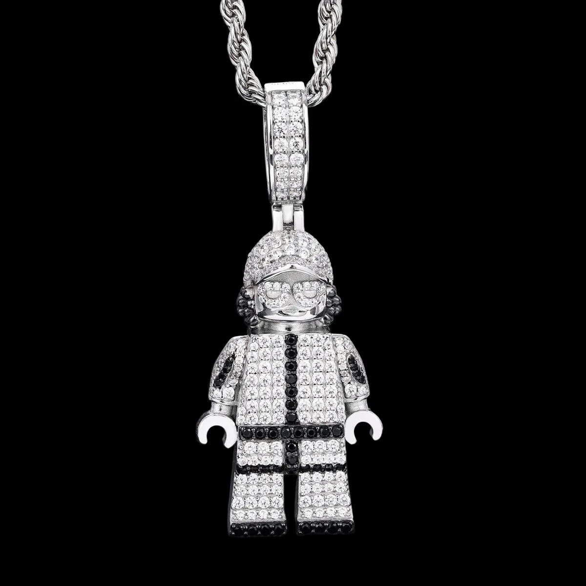 Unisex Iced Out Cartoon Pendant 925 Sterling Silver VVS Moissanite TQP0846
