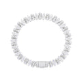 Unisex Iced Out 925 Sterling Silver VVS Moissanite Round Brilliant Cut Infinity Star Chain Link Bracelet