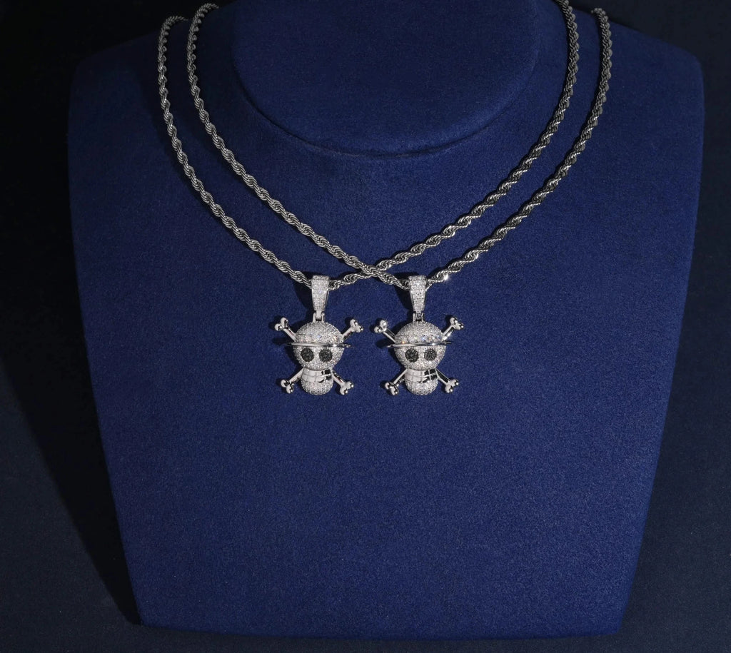 Unisex 925 Sterling Silver VVS Moissanite Iced Out Skull Pendant YHP0640