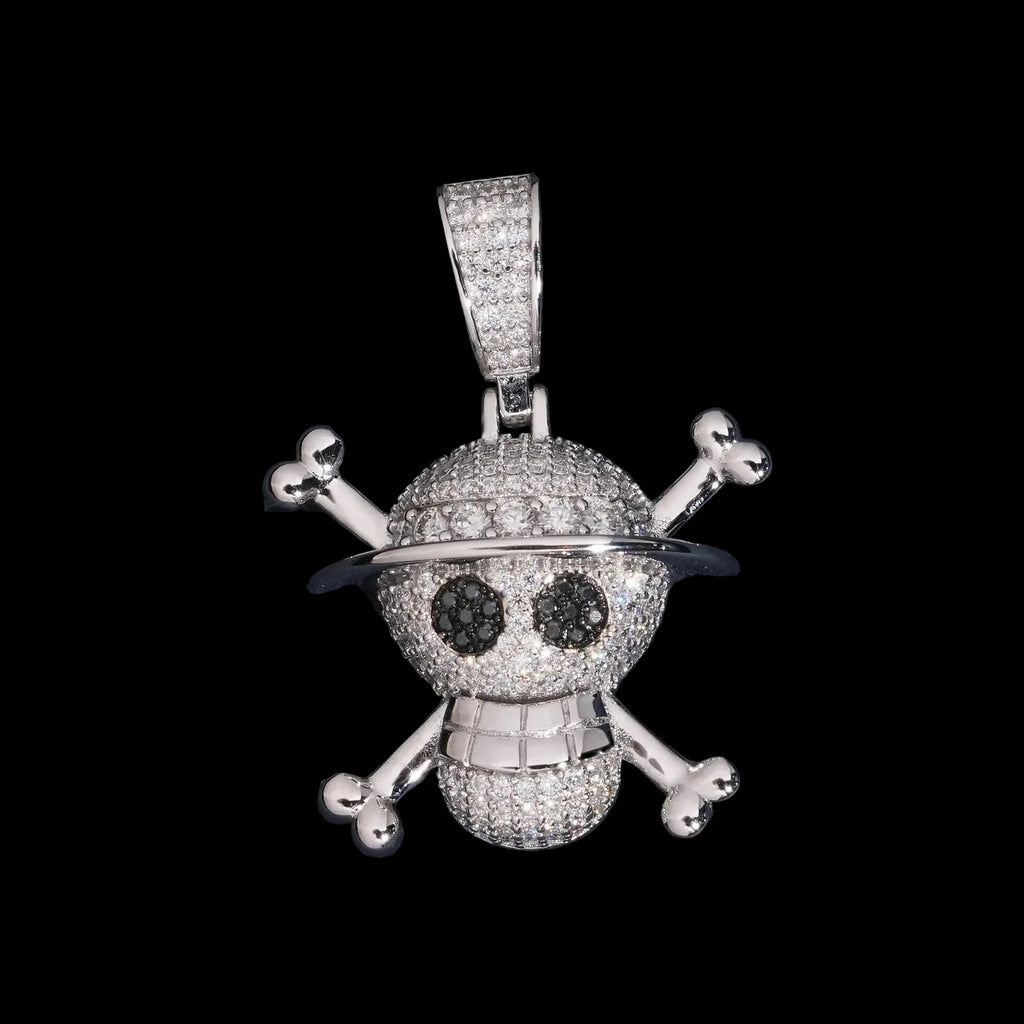 Unisex 925 Sterling Silver VVS Moissanite Iced Out Skull Pendant YHP0640