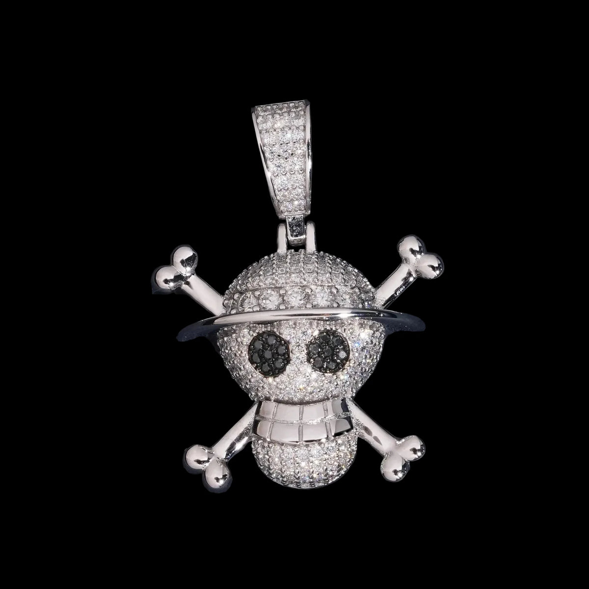 Unisex 925 Sterling Silver VVS Moissanite Iced Out Skull Pendant YHP0640
