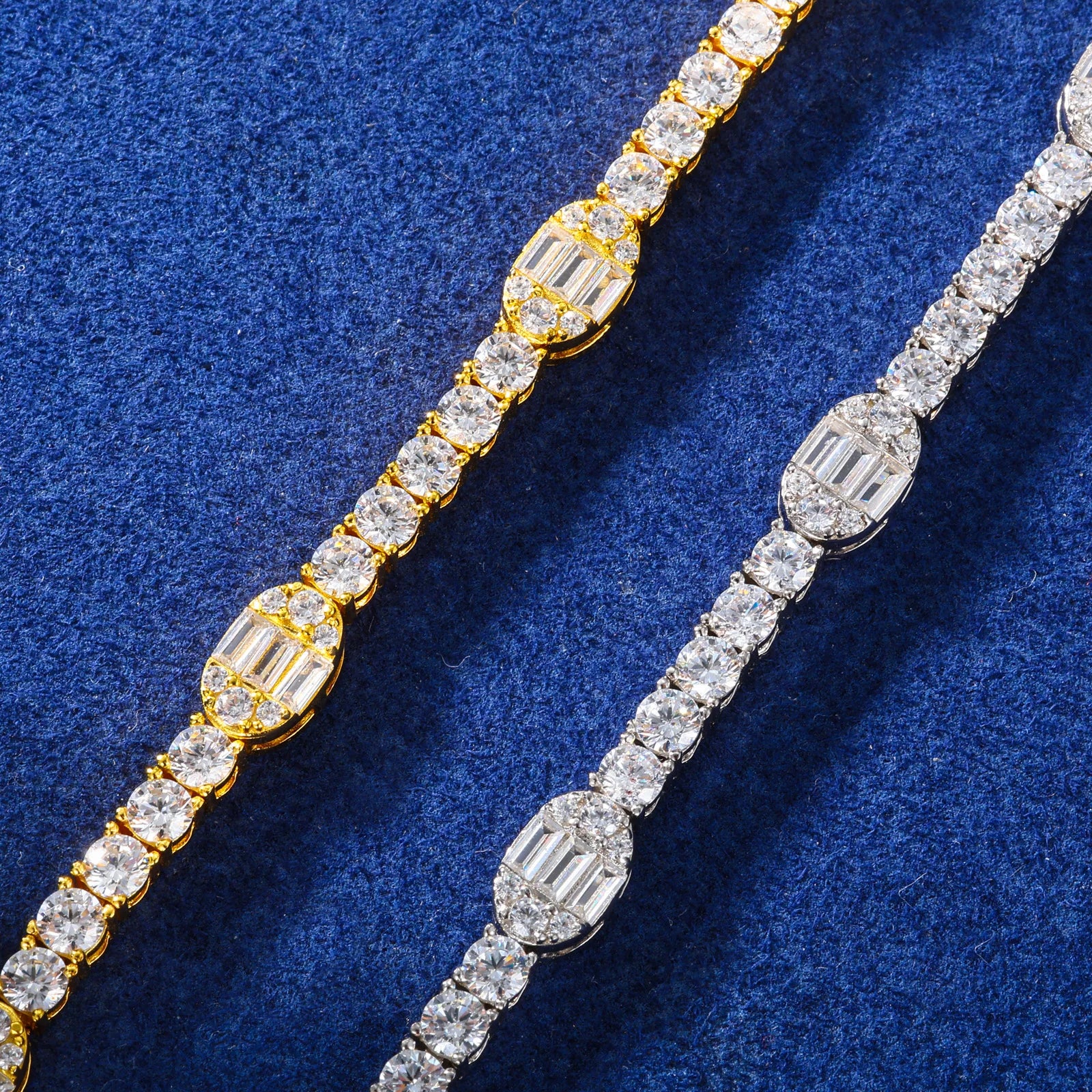 Unisex 3mm Oval Cut VVS Moissanite Tennis Bracelet 925 Sterling Silver