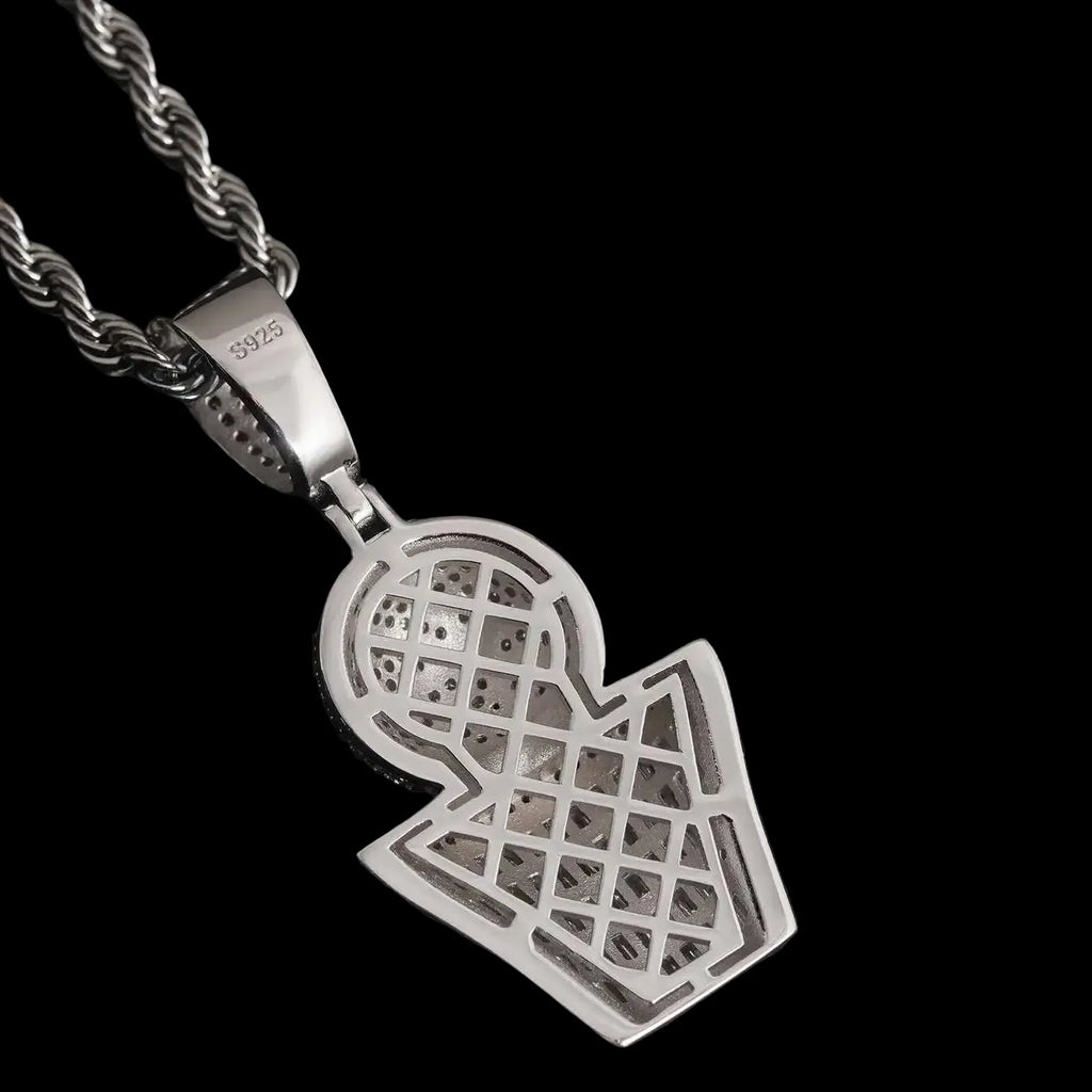 Unisex 925 Sterling Silver VVS Moissanite Basketball Iced Out Pendant