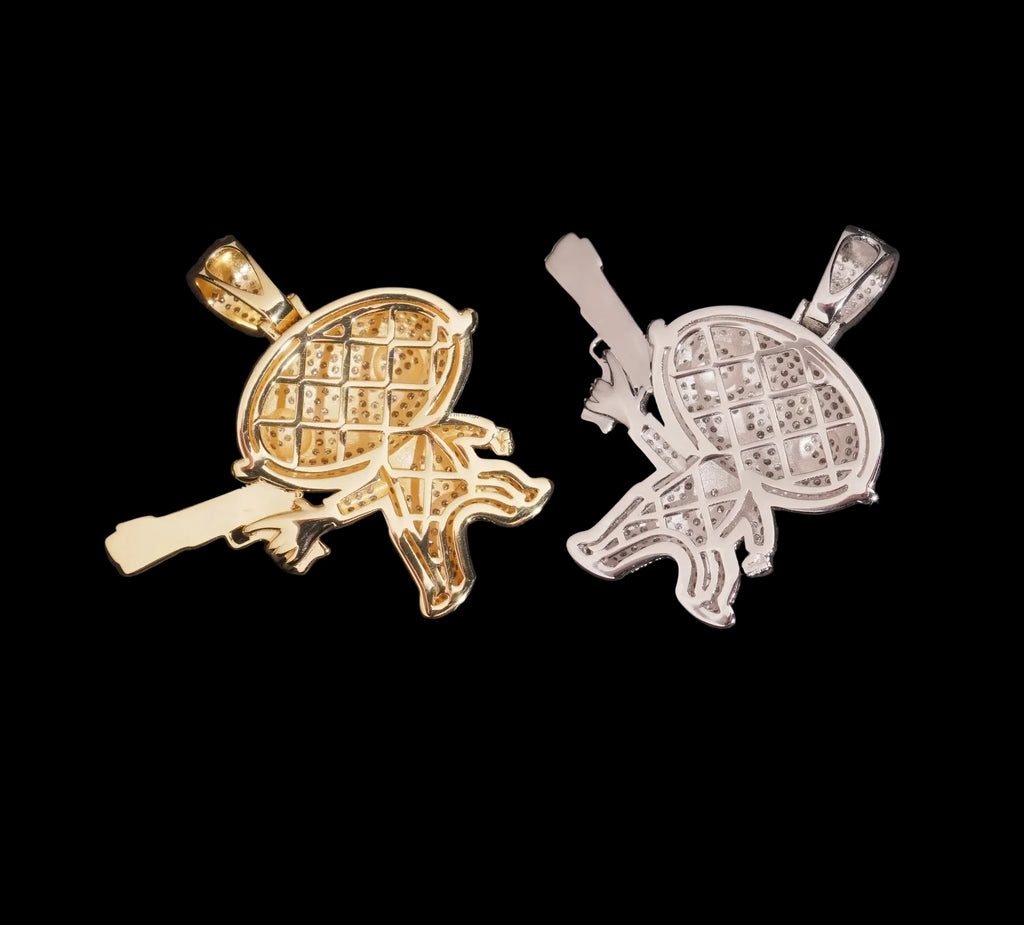 Unisex 925 Sterling Silver VVS Moissanite Hip Hop Gun Iced Out Pendant