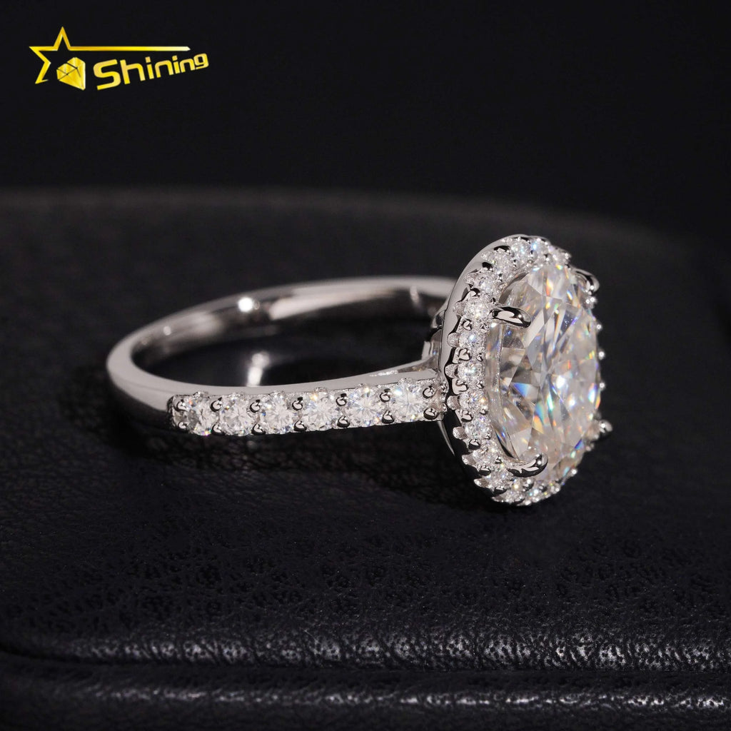 Women's Oval Cut 3ct VVS Moissanite Engagement Ring 925 Sterling Silver