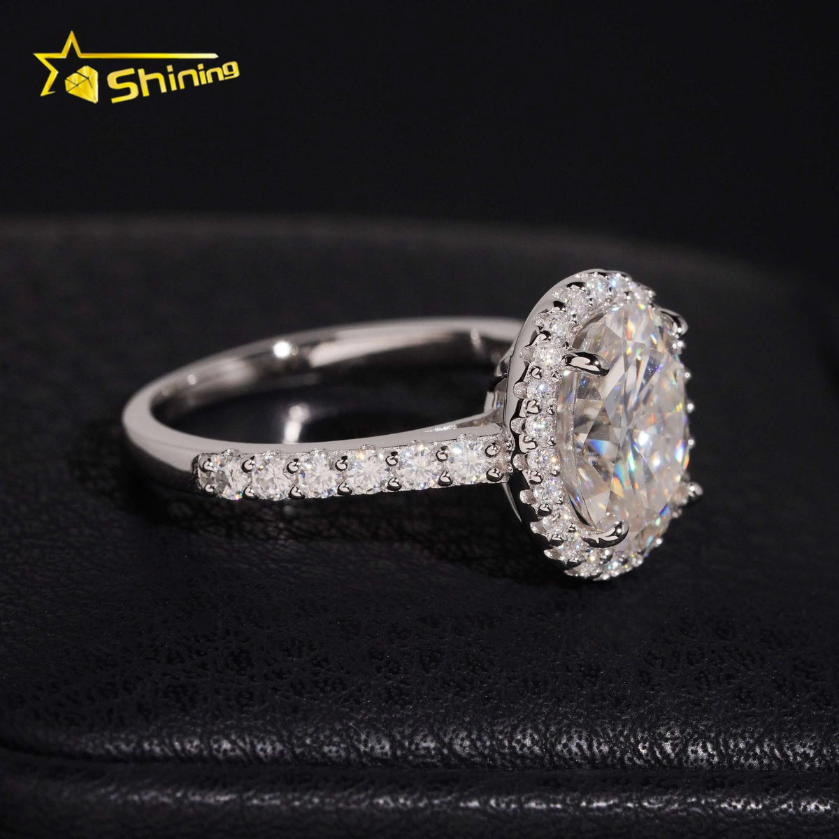 Women's Oval Cut 3ct VVS Moissanite Engagement Ring 925 Sterling Silver