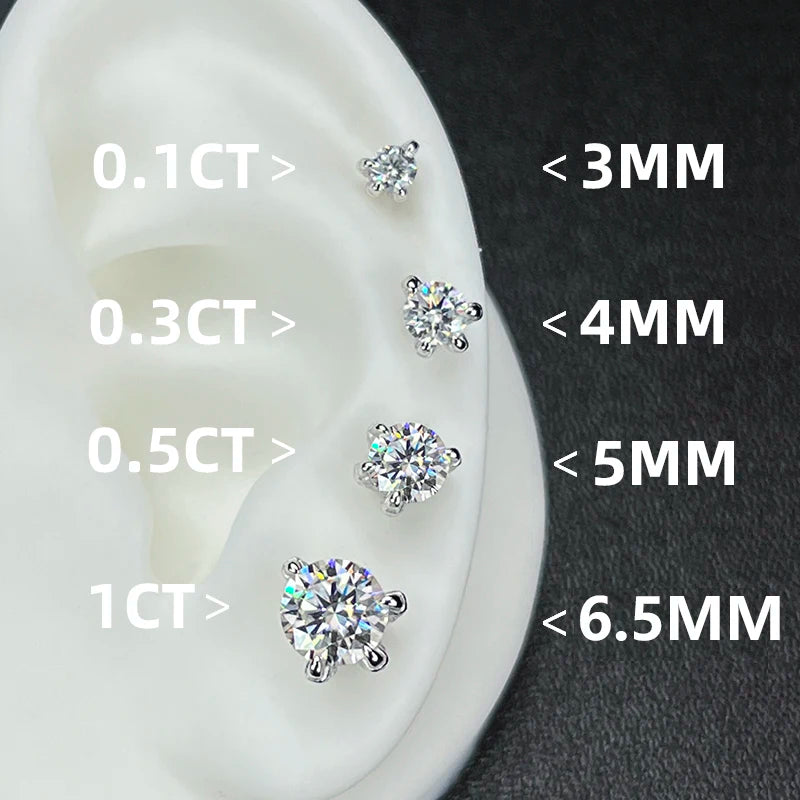 Men's Dragon Claw VVS Moissanite Stud Earrings 925 Sterling Silver