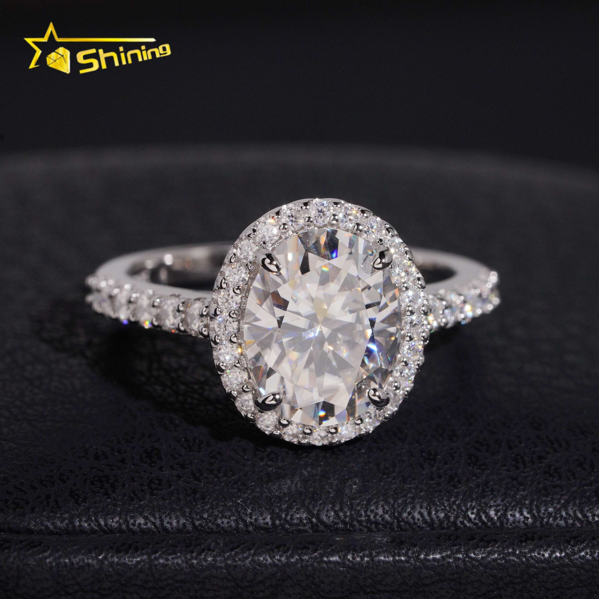 Women's Oval Cut 3ct VVS Moissanite Engagement Ring 925 Sterling Silver