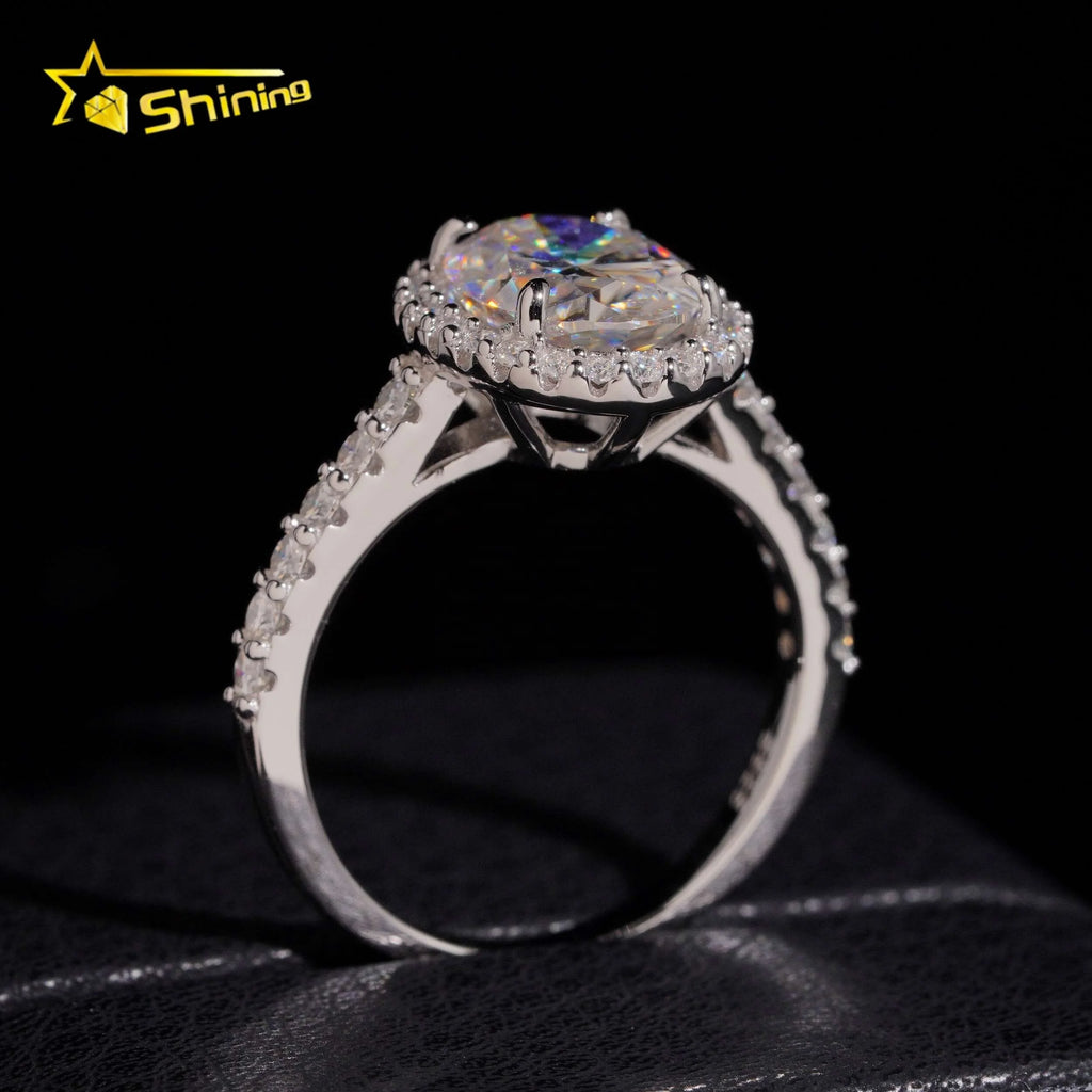 Women's Oval Cut 3ct VVS Moissanite Engagement Ring 925 Sterling Silver