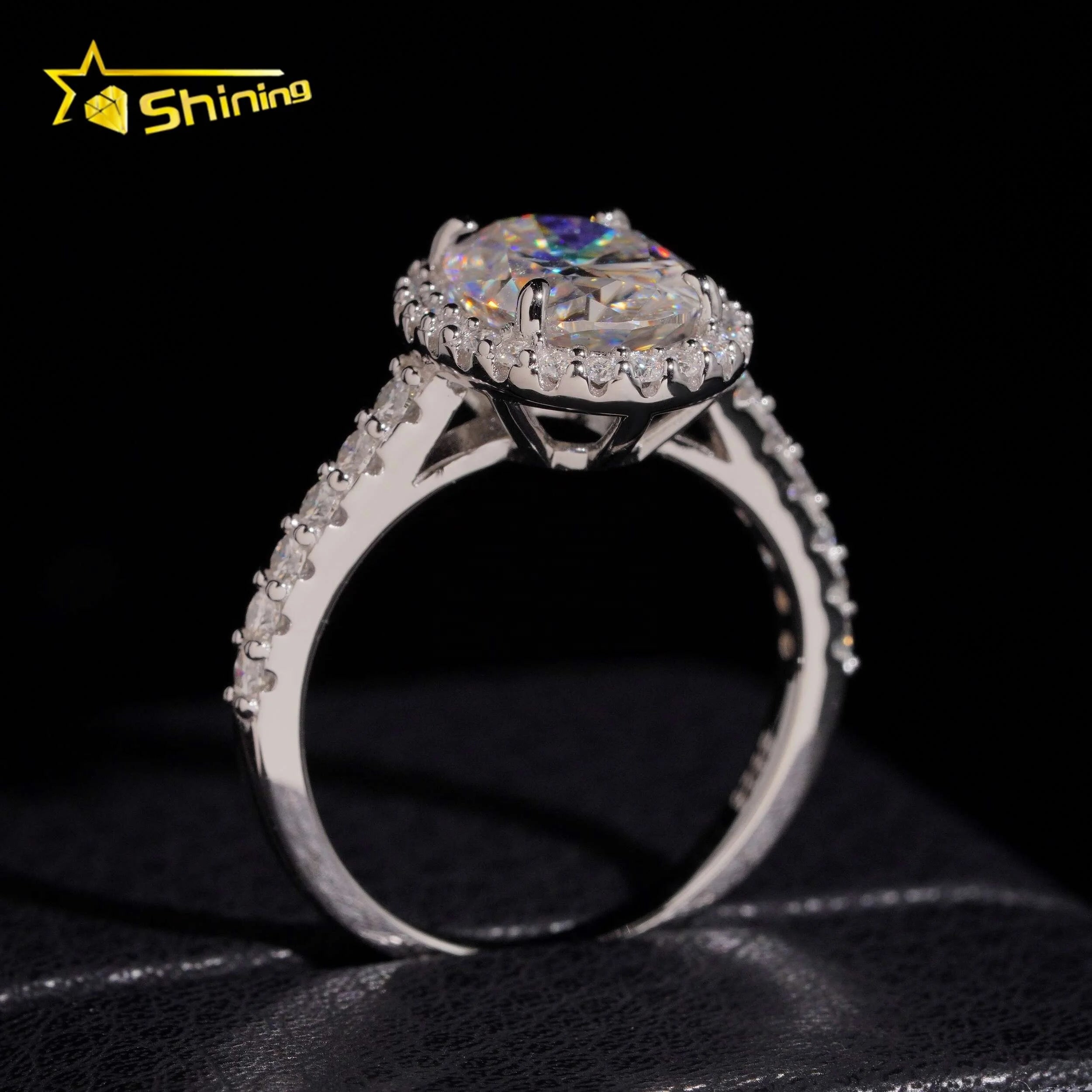 Women's Oval Cut 3ct VVS Moissanite Engagement Ring 925 Sterling Silver