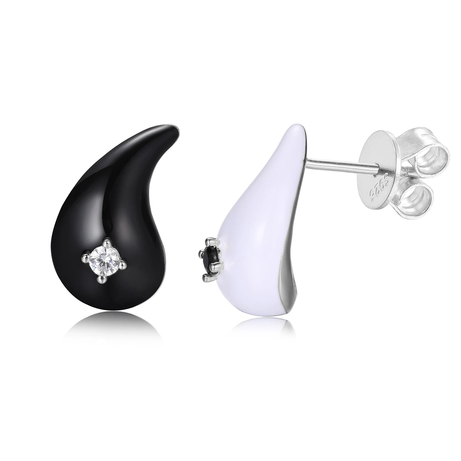 Unisex Teardrop Moissanite Stud Earrings 925 Sterling Silver