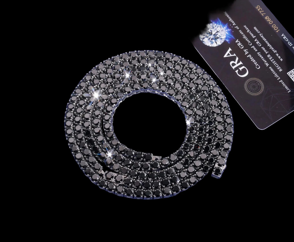 Unisex Iced Out 316L Stainless Steel Round Brilliant Cut Moissanite Tennis Chain Necklace