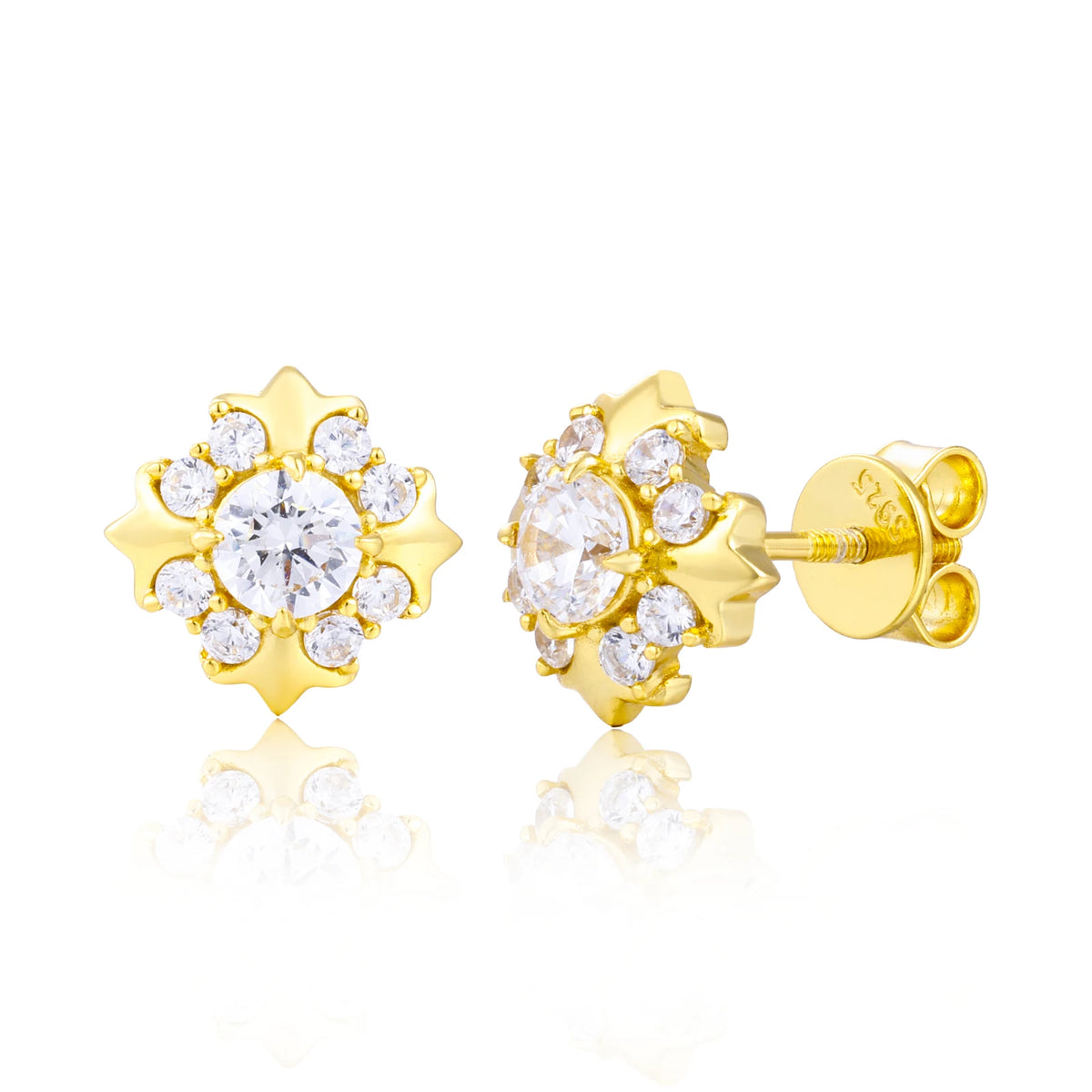 Unisex Iced Out 925 Sterling Silver VVS Moissanite Star Stud Earrings