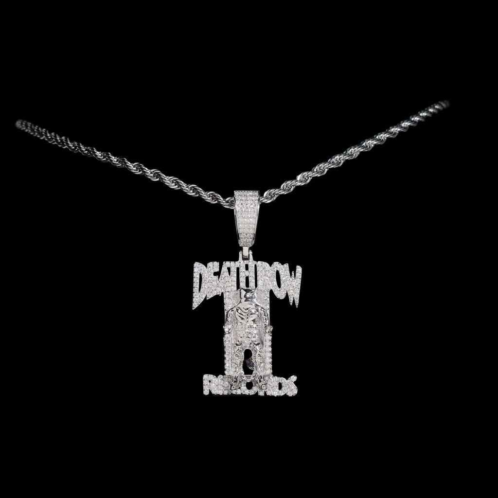 Unisex Iced Out 925 Sterling Silver Moissanite Deathrow Pendant