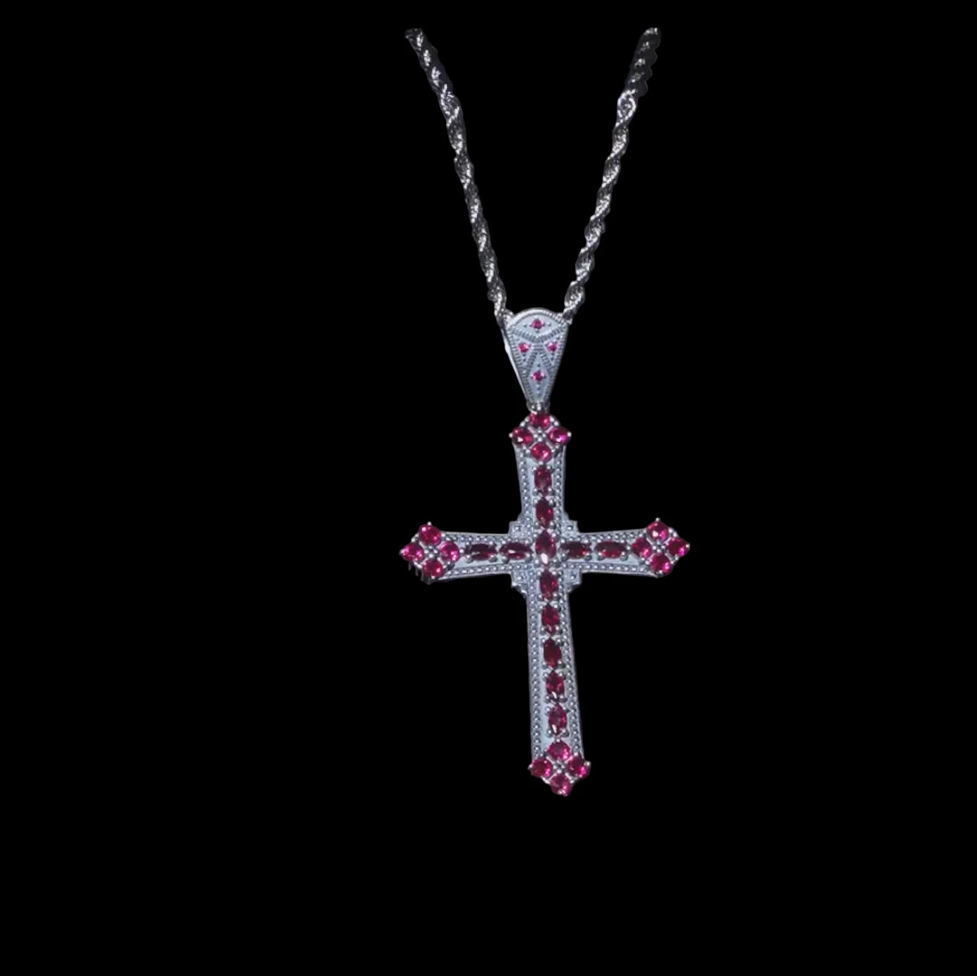 Unisex 925 Sterling Silver VVS Moissanite Hip Hop Cross Iced Out Pendant