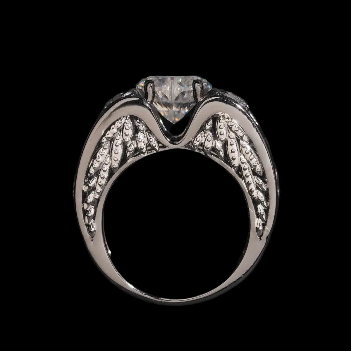 Heart Cut Moissanite Eternity Ring 925 Sterling Silver