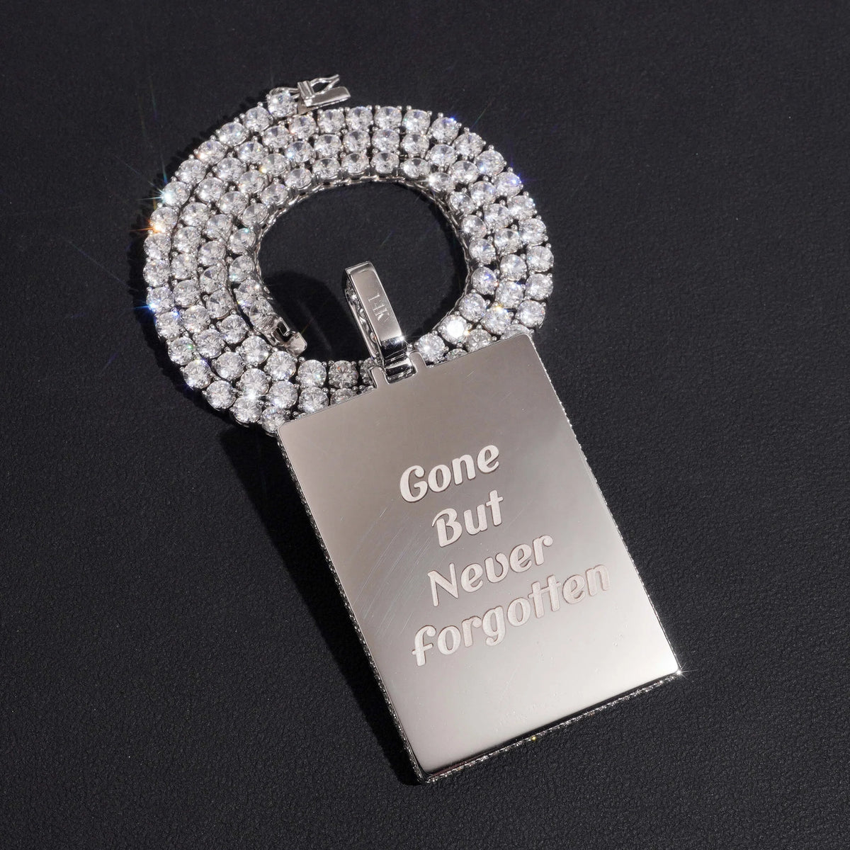 Unisex Custom Picture Memorial Iced Pendant 925 Sterling Silver VVS Moissanite