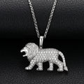Unisex Iced Out Lion Pendant 925 Sterling Silver VVS Moissanite TQP0058