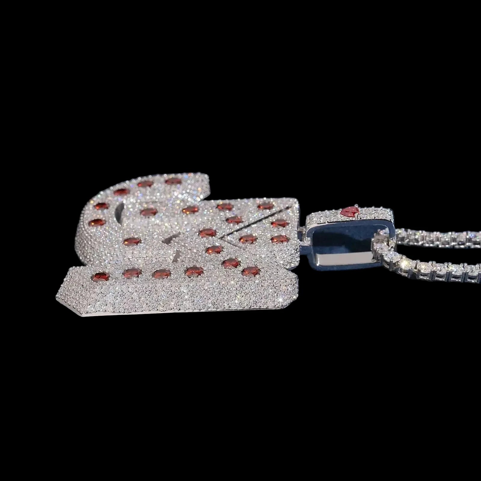 Unisex 925 Sterling Silver VVS Moissanite Letter Iced Out Pendant
