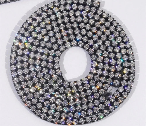 Unisex Iced Out 316L Stainless Steel Rhodium Plated VVS Moissanite Round Brilliant Cut Tennis Chain Necklace & Bracelet 5mm