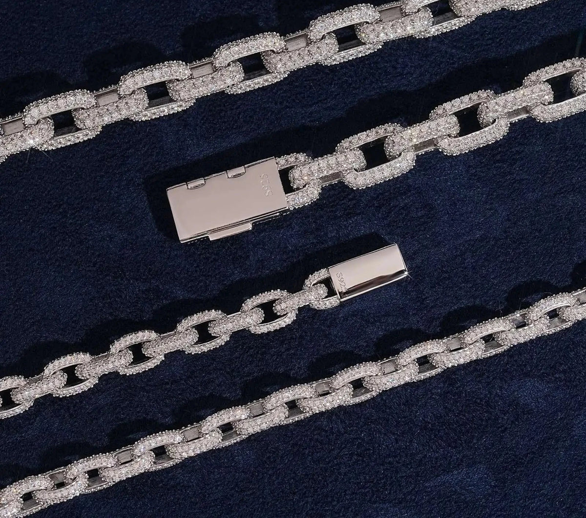 Men's 925 Sterling Silver VVS Moissanite Iced Out Cuban Link Chain