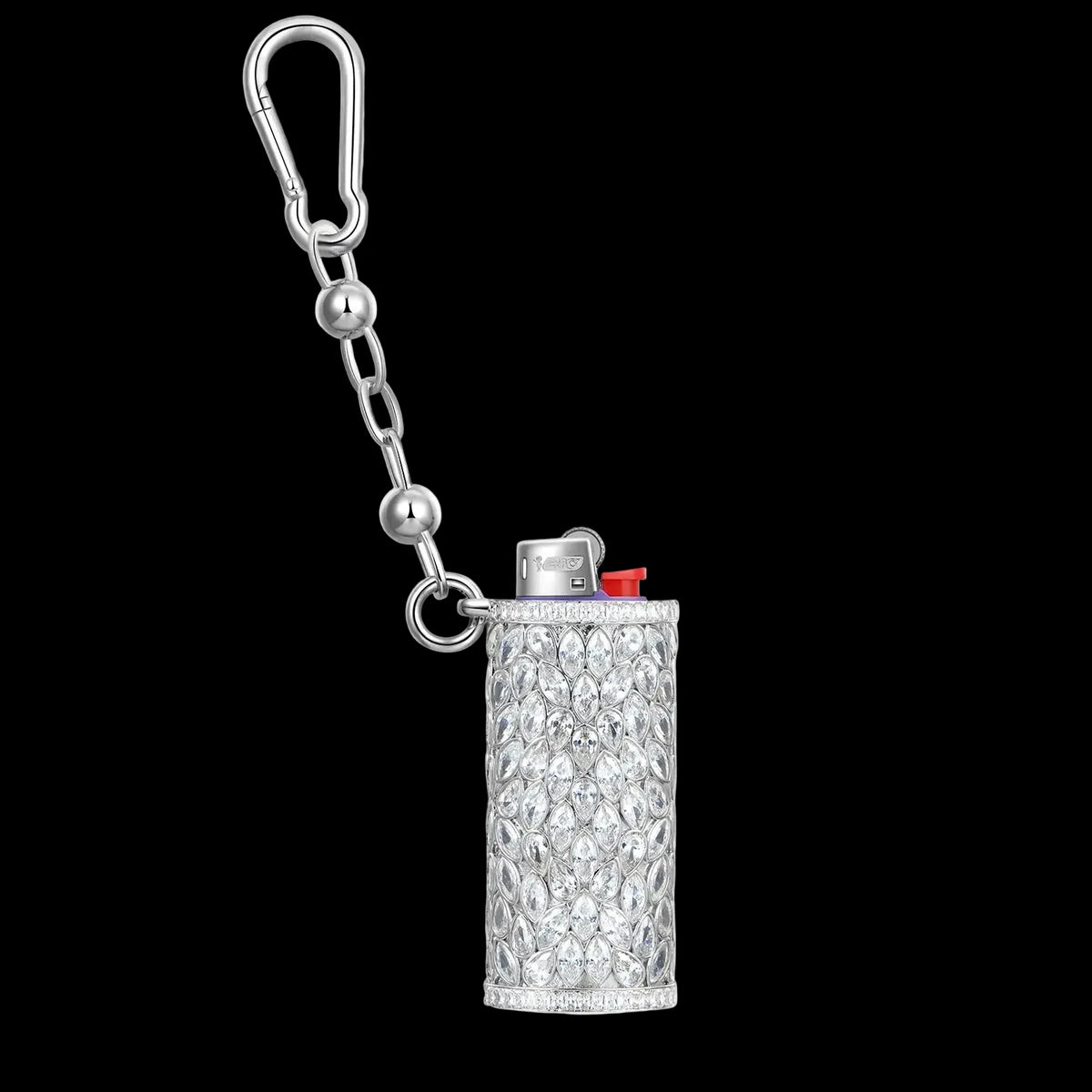 Unisex Iced Out 925 Sterling Silver Marquise Cut Moissanite Lighter Case