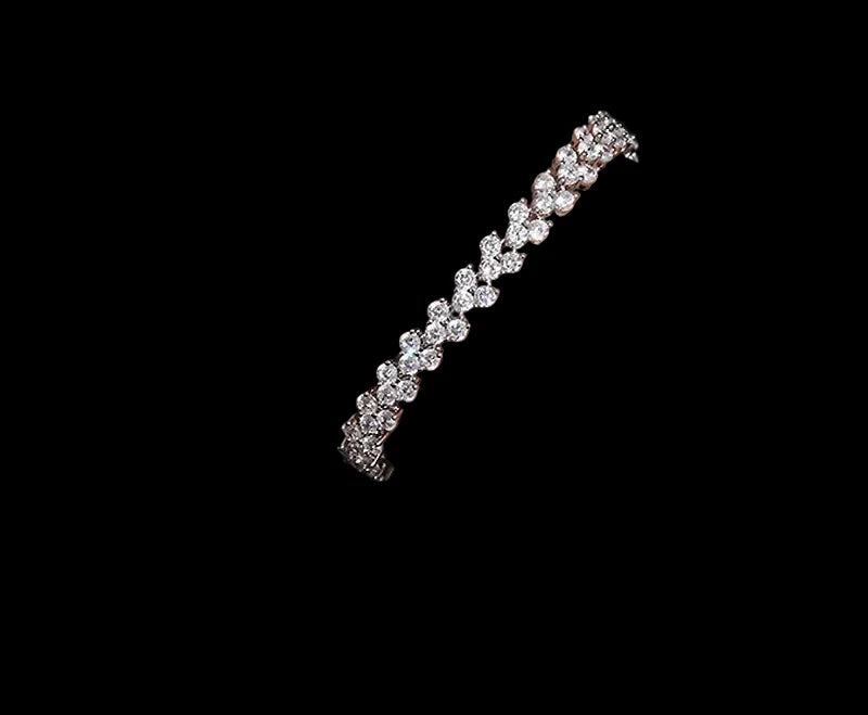 Unisex Iced Out 925 Sterling Silver VVS Moissanite Round Brilliant Cut Tennis Bracelet 6mm