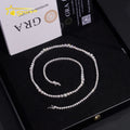 Unisex 2mm Round Brilliant Cut VVS Moissanite Bezel Choker Necklace Rhodium Plated 925 Sterling Silver