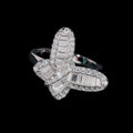 Unisex Iced Out 925 Sterling Silver VVS Moissanite Round Brilliant Cut Butterfly Ring