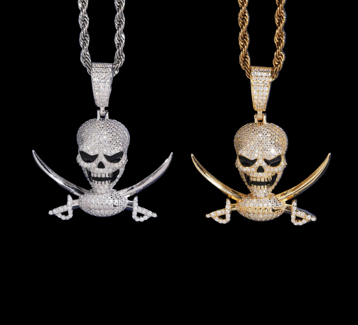 Unisex 925 Sterling Silver VVS Moissanite Iced Out Skull Pendant YHP0592