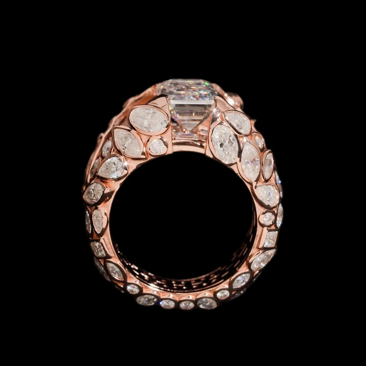 Unisex Iced Out Hip Hop Ring 925 Sterling Silver VVS Moissanite E050038