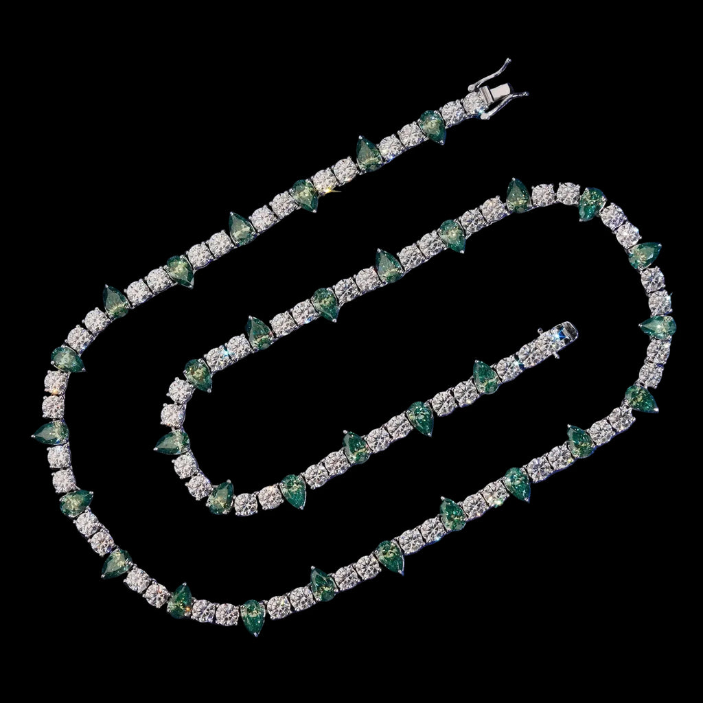 Unisex Iced Out 925 Sterling Silver VVS Moissanite Tennis Chain Necklace