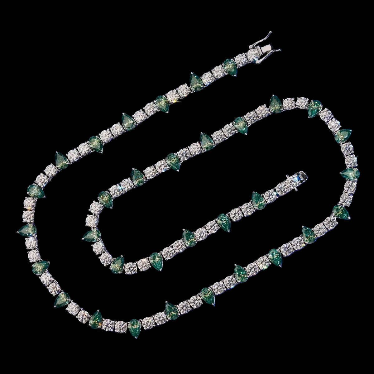 Unisex Iced Out 925 Sterling Silver VVS Moissanite Tennis Chain Necklace