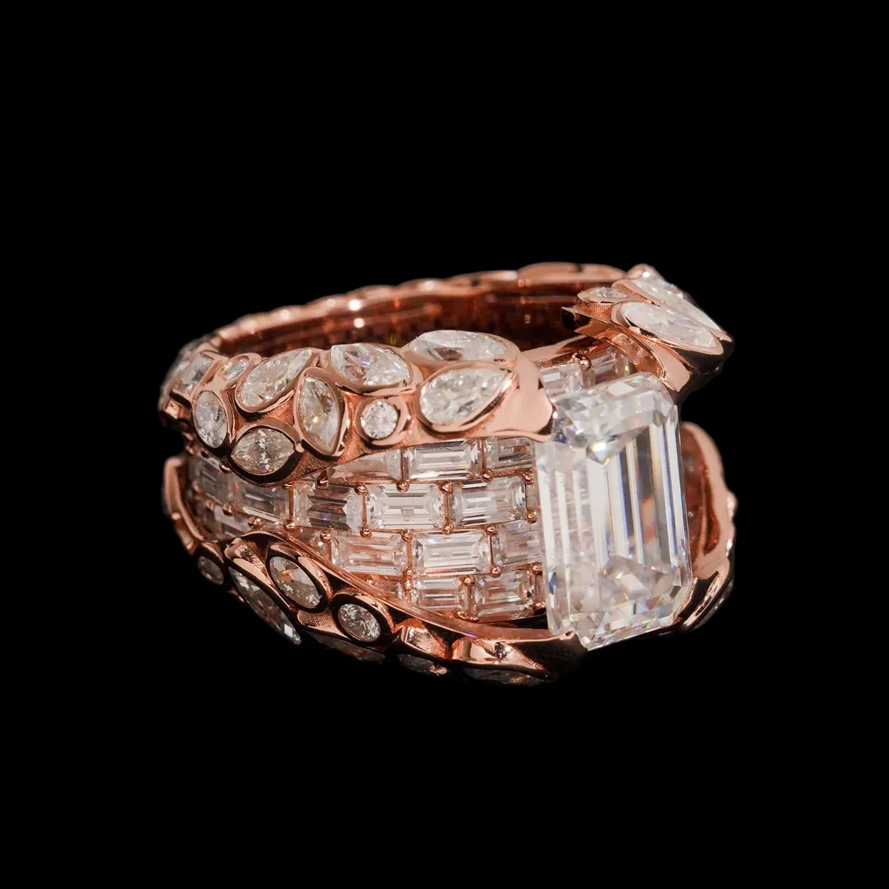 Unisex Iced Out Hip Hop Ring 925 Sterling Silver VVS Moissanite E050038