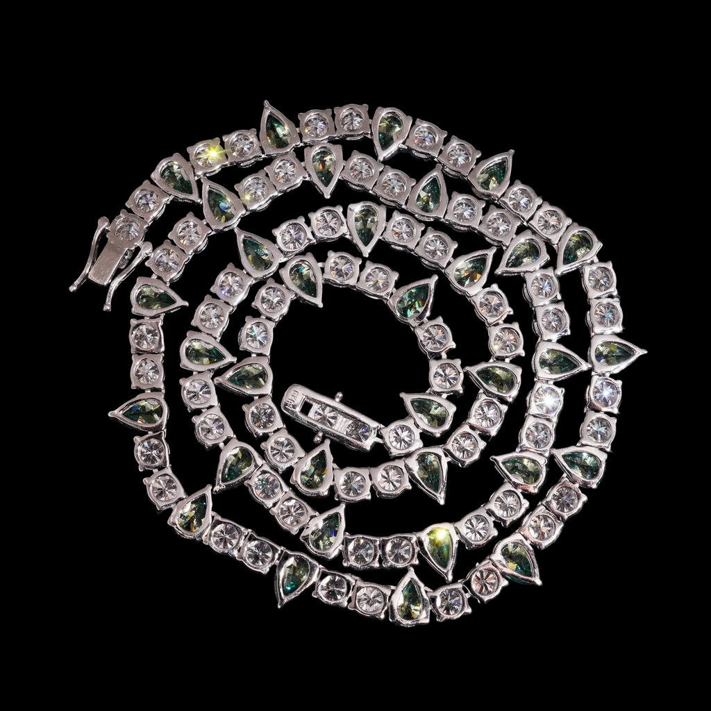 Unisex Iced Out 925 Sterling Silver VVS Moissanite Tennis Chain Necklace