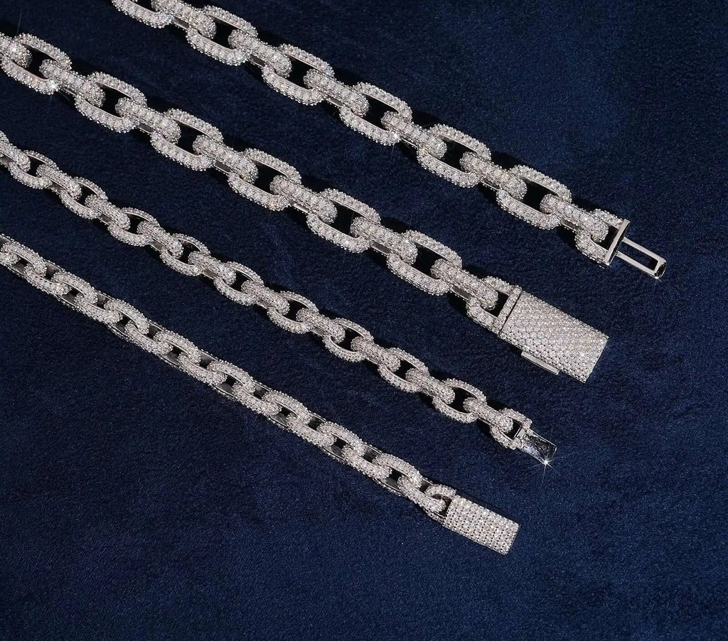 Men's 925 Sterling Silver VVS Moissanite Iced Out Cuban Link Chain