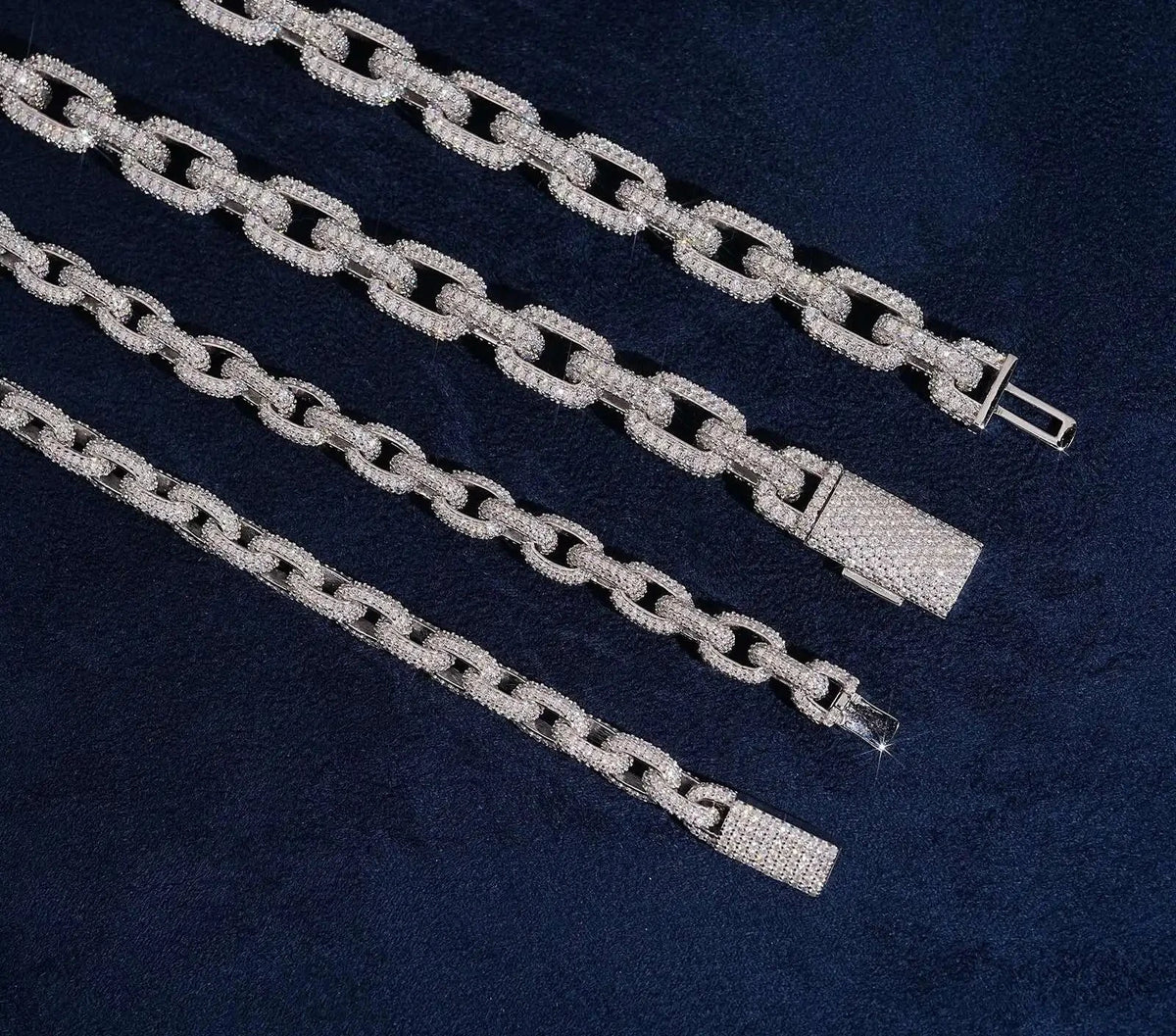 Men's 925 Sterling Silver VVS Moissanite Iced Out Cuban Link Chain