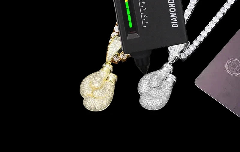 Unisex Iced Out Mitts Pendant 925 Sterling Silver VVS Moissanite TQP0237
