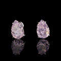 Unisex Iced Out 925 Sterling Silver Rhodium Plated VVS Moissanite Pear Cut Sakura Lab Grown Gemstone Stud Earrings