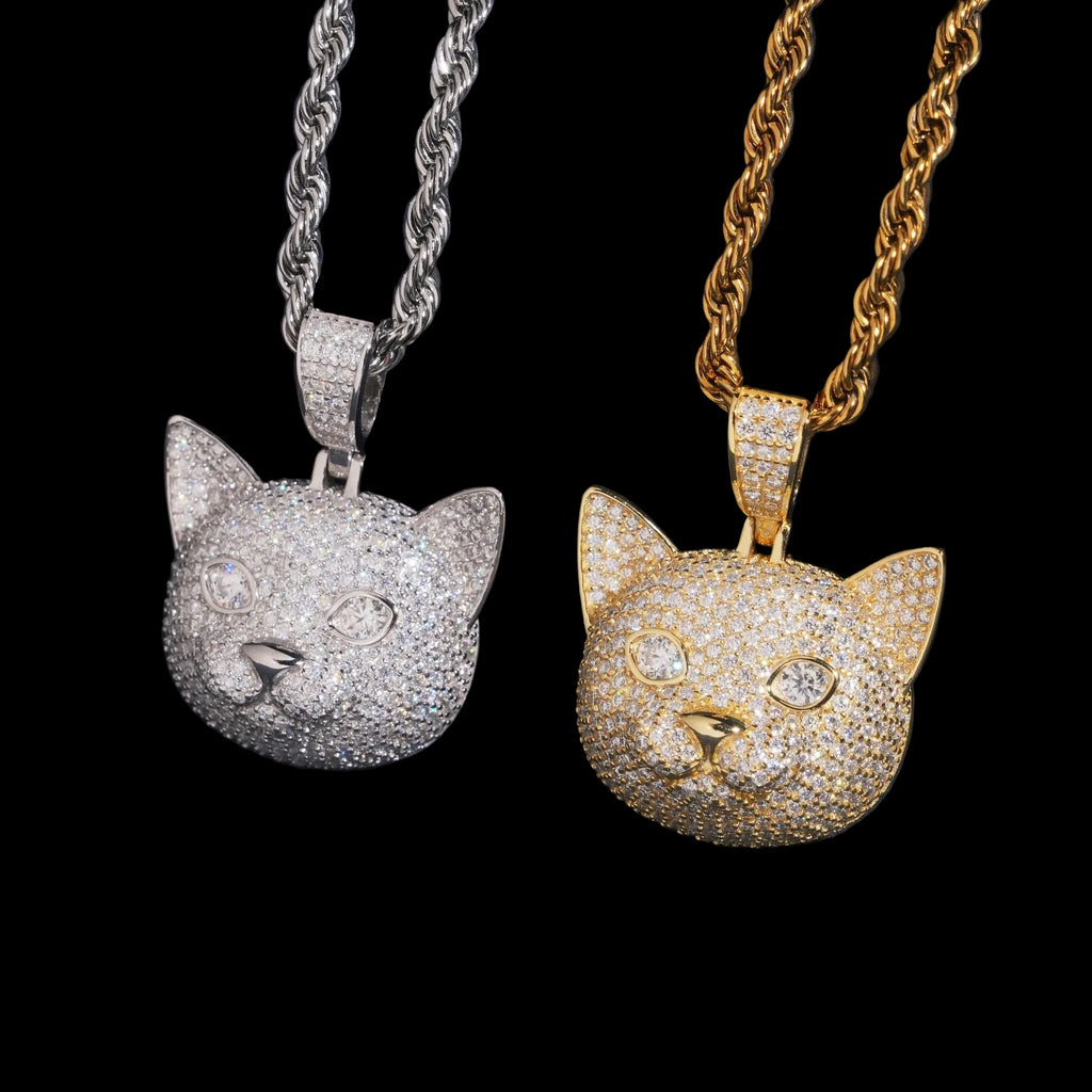 Unisex Iced Out Animal Pendant 925 Sterling Silver VVS Moissanite