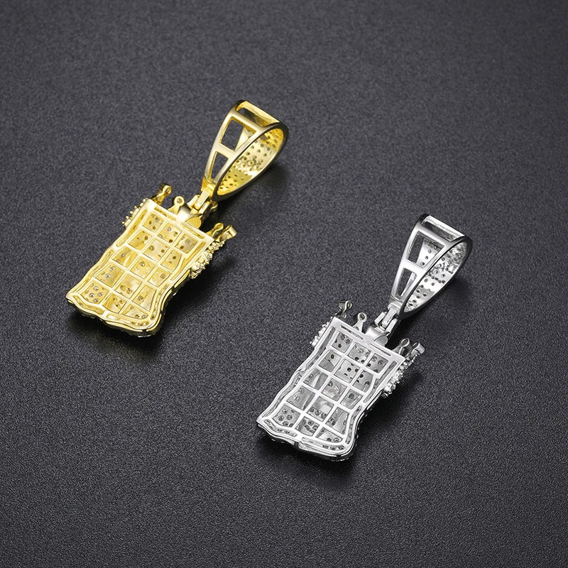 Unisex Iced Out Jesus King Pendant 925 Sterling Silver VVS Moissanite TQP0234